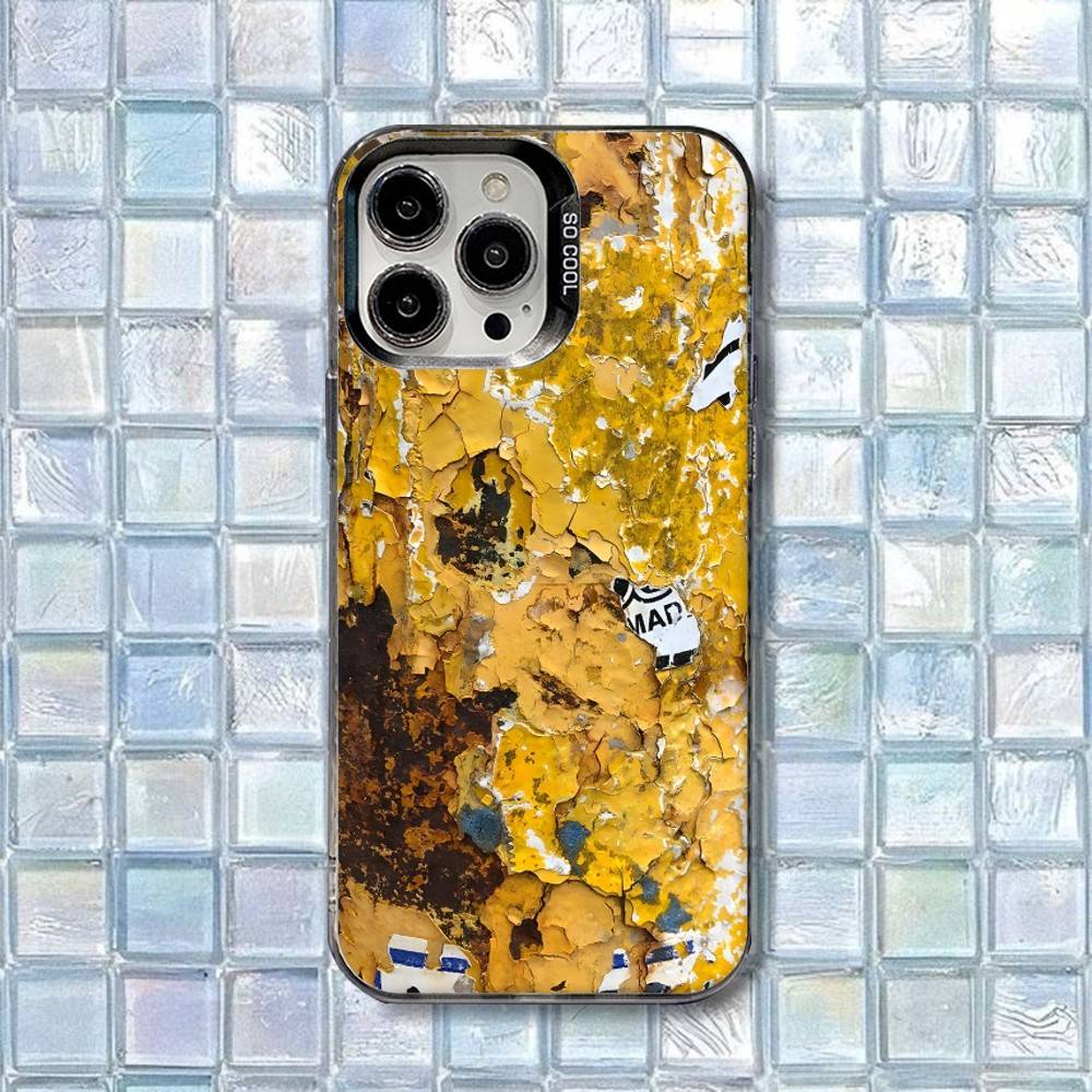 Retro Industrial Style Rusty Phone Case For iPhone 17,16,15,14,13,12,11,Air,X,XR,Pro,Max,Plus IMD Silver Shell iPhone11