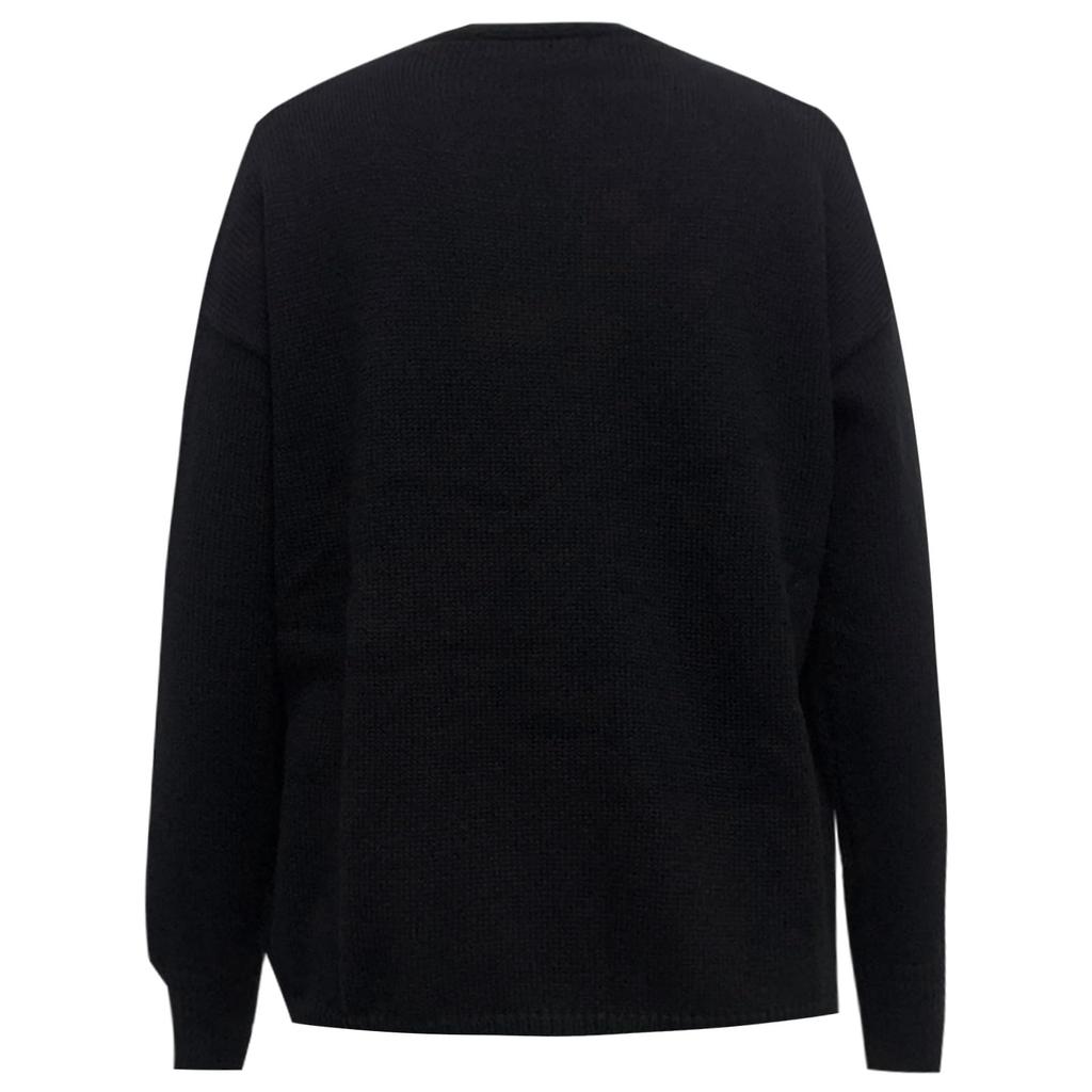 Damenmode Lockerer geknöpfter V-Ausschnitt Einfarbiger Langarmmantel