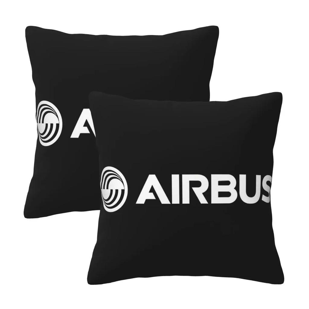 Airbus Logo White 2 Pcs Square Pillowcase Pillow Cover Cushion Decor Comfort Throw Pillow For Home Car