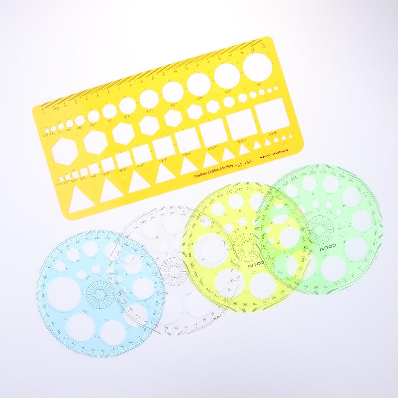 1/2/3 Stück Kreise Zeichnen Form Geometrische Zeichenschablonen Werkzeuge Multifunktionale Geometrische Schablone Kunststoff Messlineal