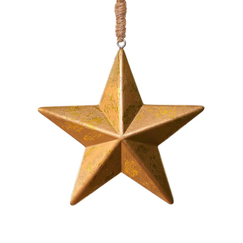 Christmas Traditional Wooden Acorn Pentagram Pendant Tree And Window Decoration