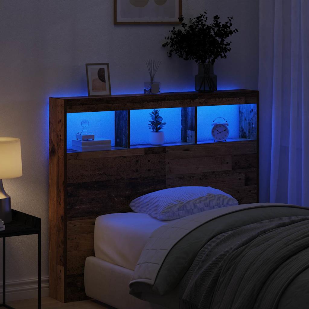 Headboard with Shelf Reclaimed Wood Look 120 x 17 x 102 cm Engineered Wood