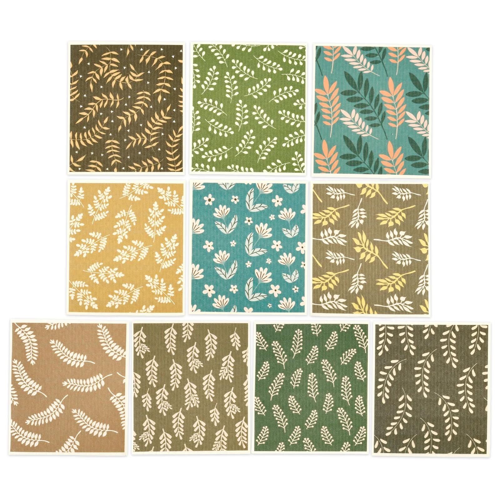 10Pcs Kitchen Dish Towels Cellulose Cotton Cleaning Cloths for Counter Sink Cookware Soft Kitchen Dish Rags Washcloths for Dish