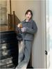 Early Autumn Slimming Two-Piece Set: Polo Collar Hoodie & Sweatpants - Cotton Casual Sport, Loose & Thin Fit