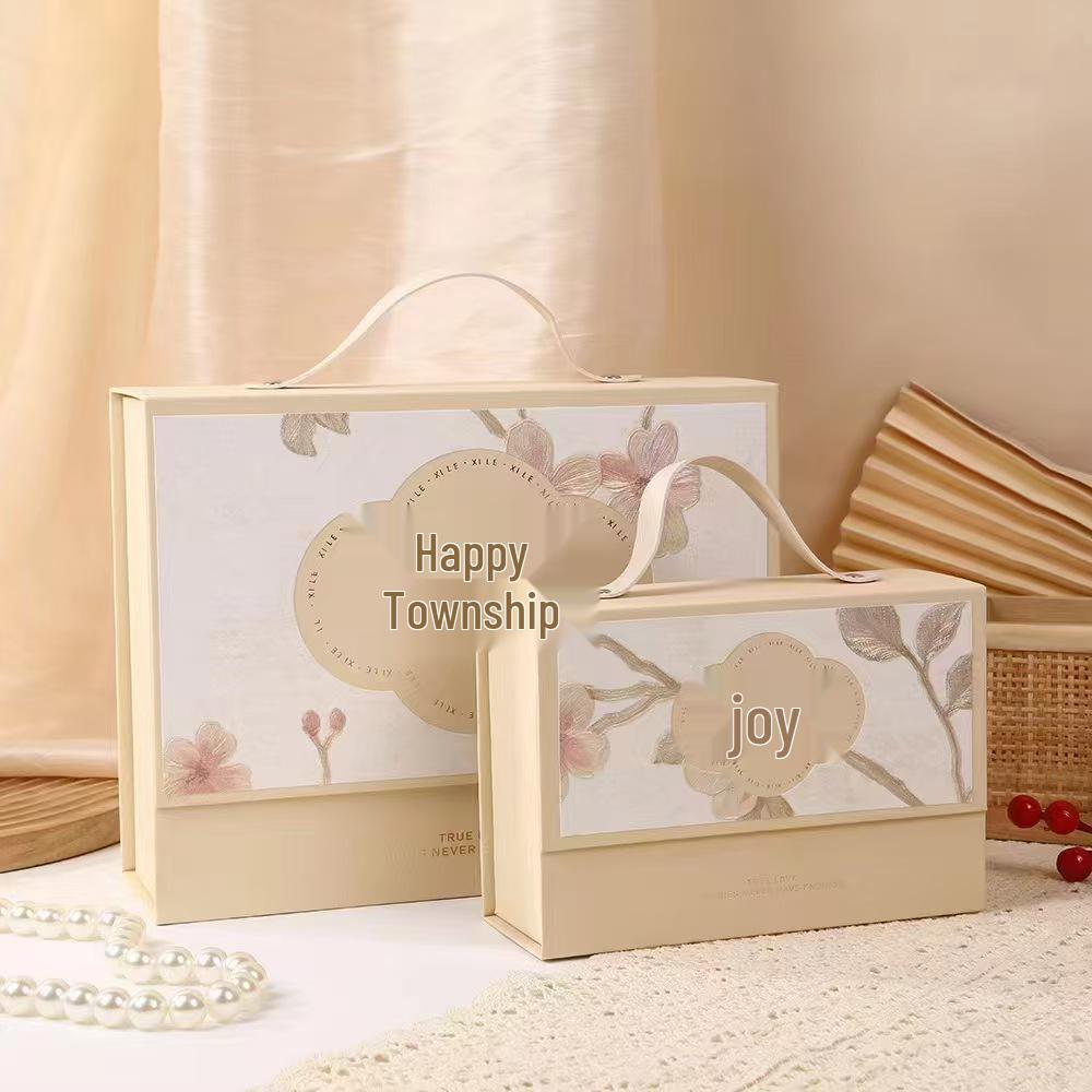 Joyful Hot Stamping Chinese Wedding/Birthday Souvenir Flip-Top Candy Gift Box