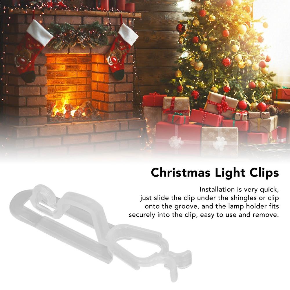 60Pcs White/Black Christmas Light Clips 1.8 X 2 X 8.5cm Outdoor Light Clips  Gutter Mounting