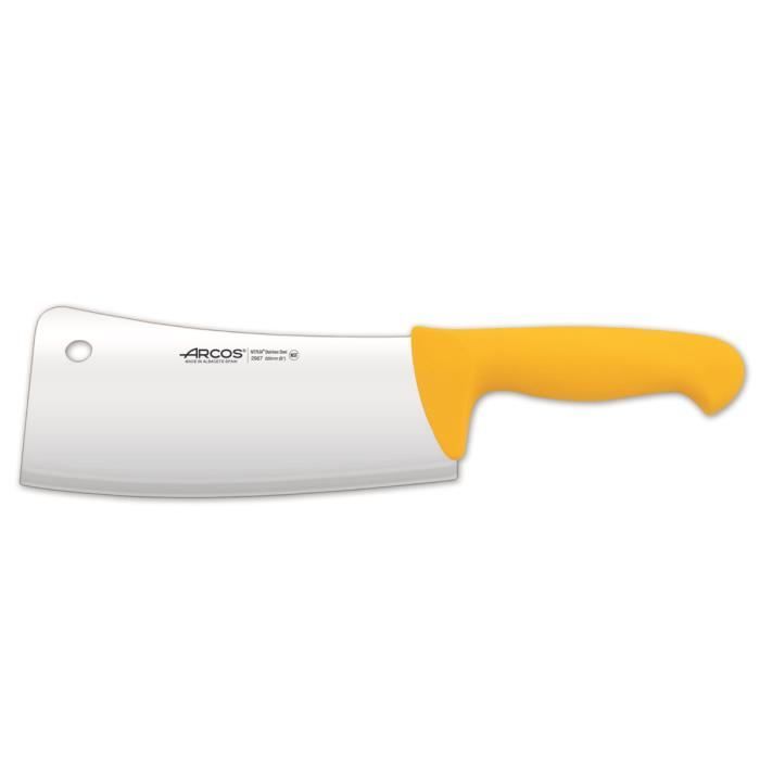 Macheta Arcos Couleur - Prof 296700 en acier inoxydable Nitrum et mango Polypropylène jaune ergonomique avec lame de 20 cm et 4 mm