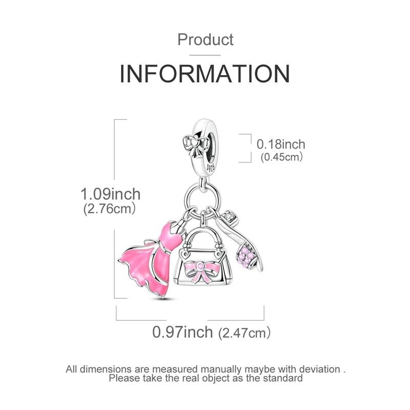 Charms Copper Summer Sandals Skirts Bags Pendants Fit Beads Plata Authentic Bracelet Charms Women Jewelry Crafting Handmade