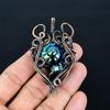 Aura Shell Pendant Gemstone Handmade Jewelry,  999 Copper Wire Wrapped Pendant, Gift For Wife Jewelry