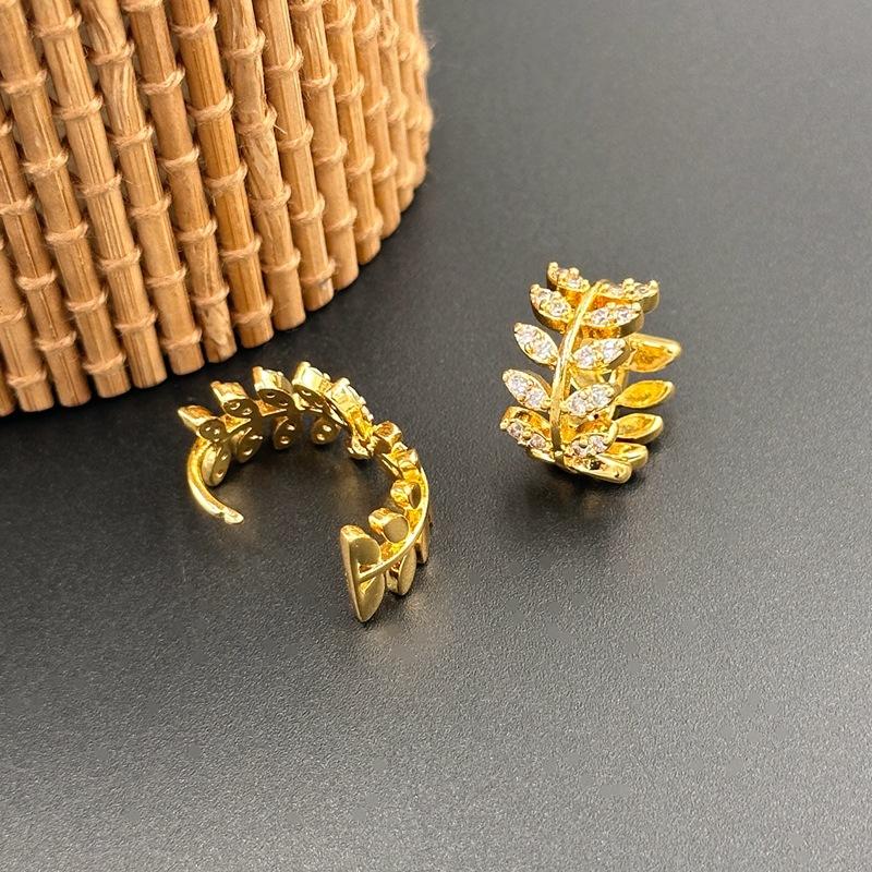 Spring Trendy Temperament Ear Buckle Fashion Stud Earrings Zircon Inlaid With Diamonds Earrings Earrings