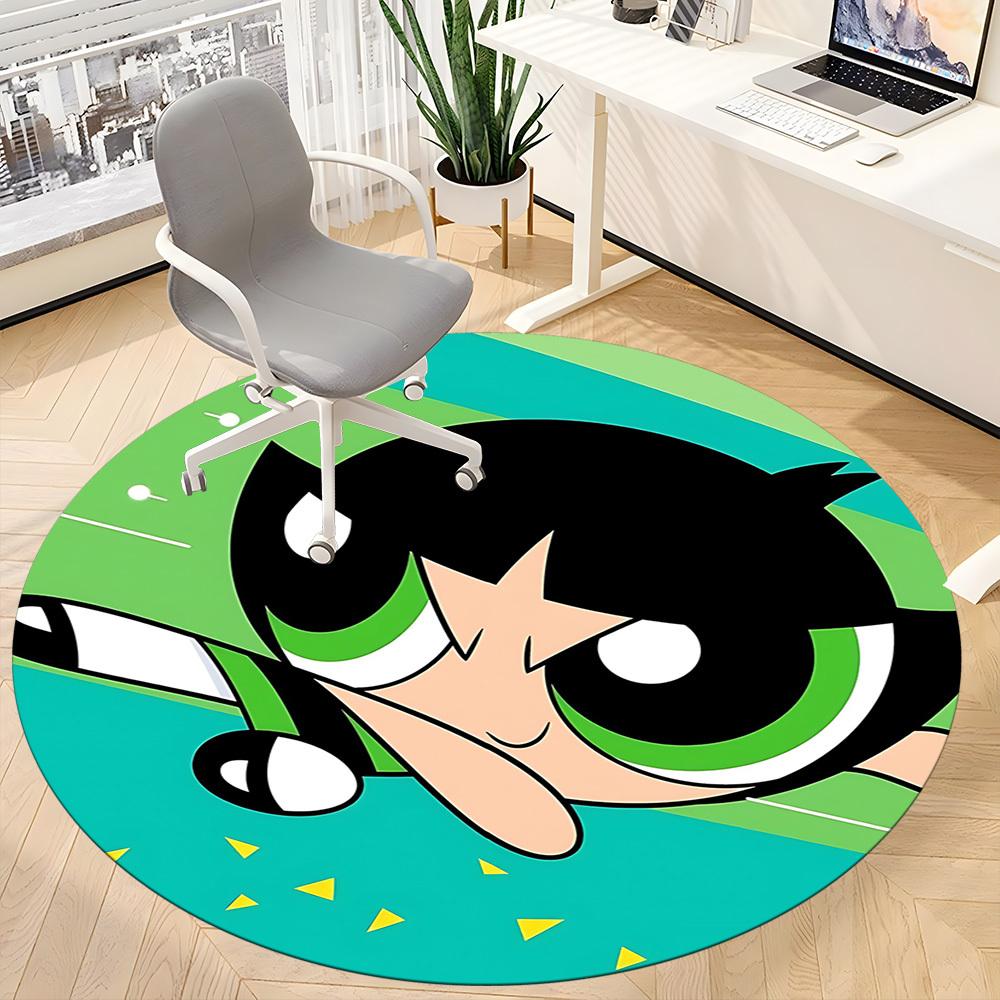 1pc Powerpuff Girls Blossom Office Round Area Rug, Under Office Chairs Bedroom Living Room Home Decor  a1022124