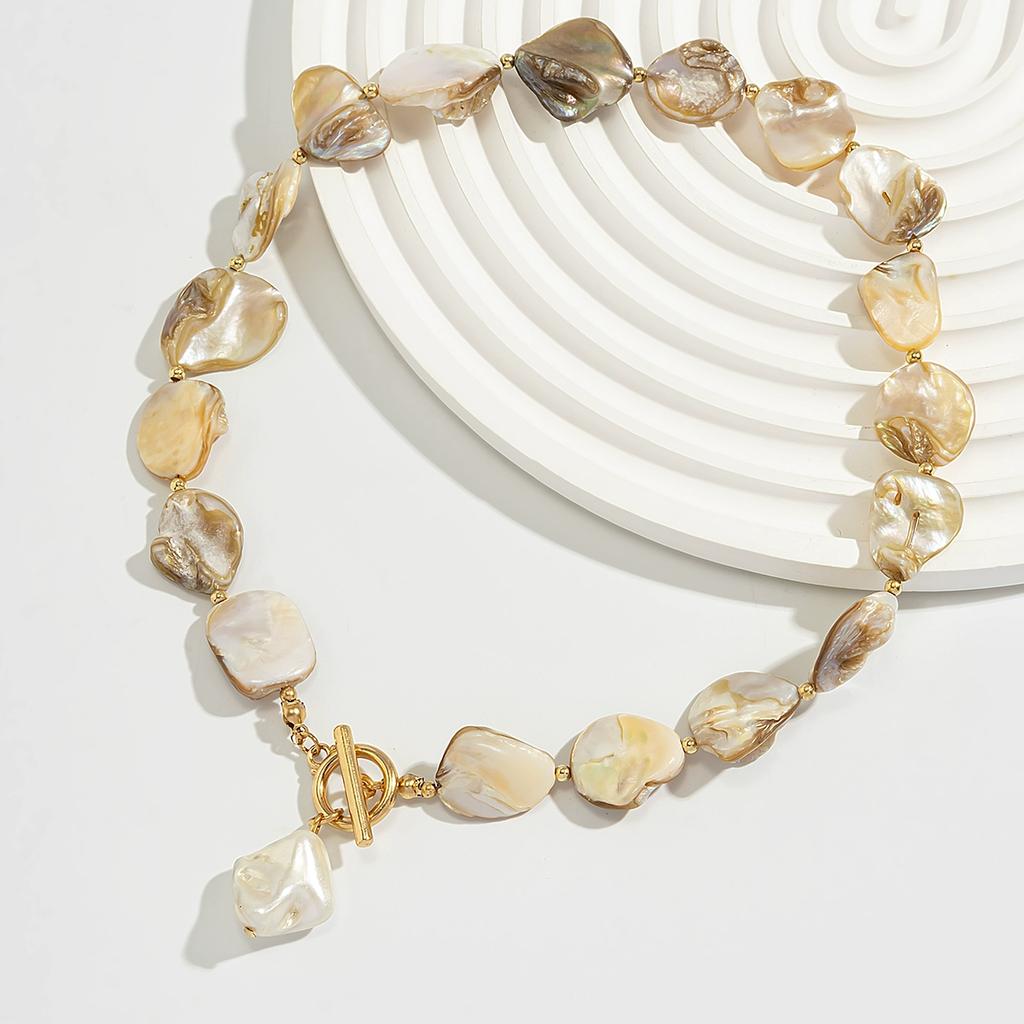 Irregular Shell OT Buckle Bracelet Necklace Female, Seaside Vacation Travel Accessories