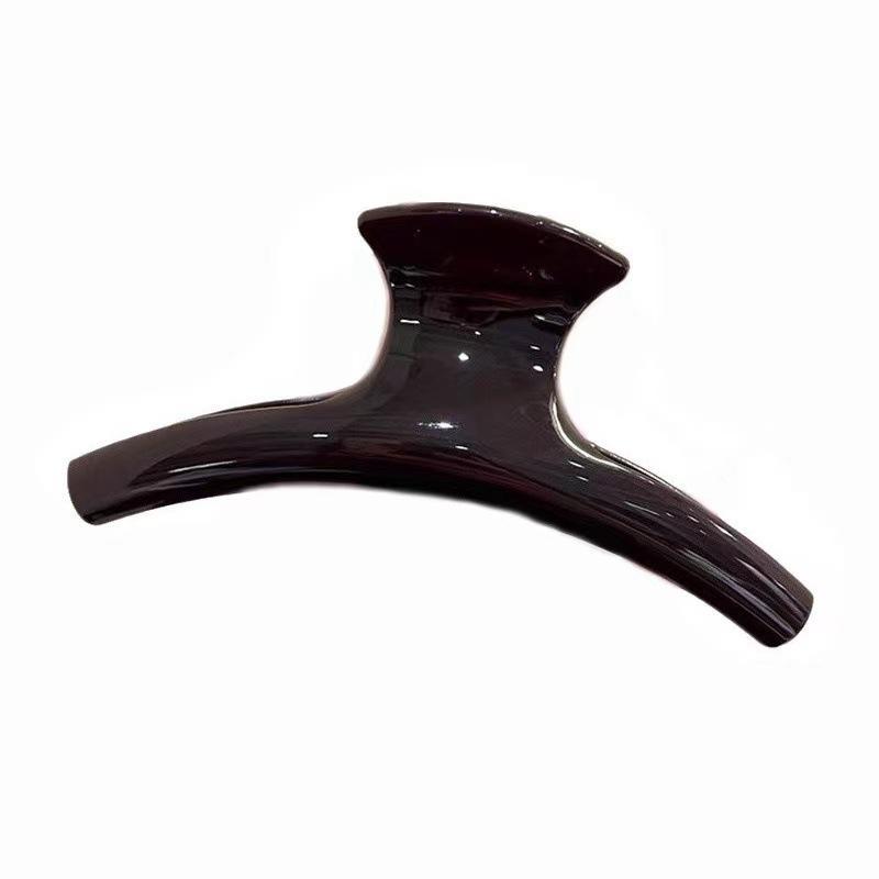 Simple Solid Color Super-Large Arc Hair Claws for Women Girls Temperament Acrylic Hair Shark Clips Head Plate Hair Accessories