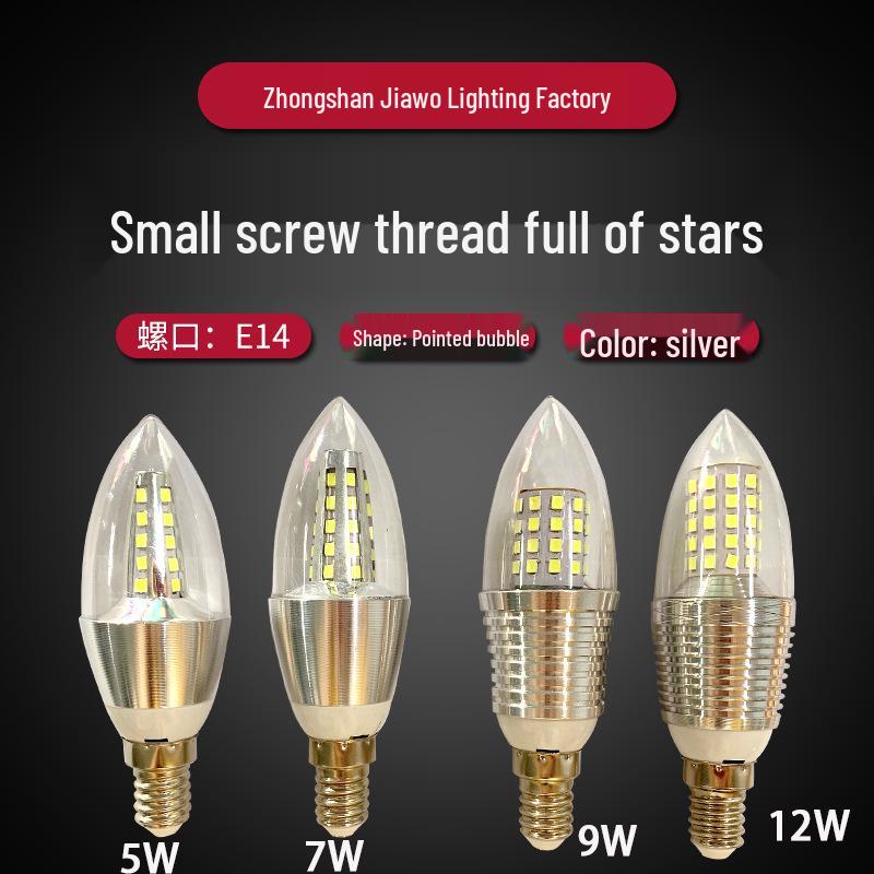 LED Energy-Saving Starry Candle Bulb with Pointed Tip - E14/E27 Screw Base