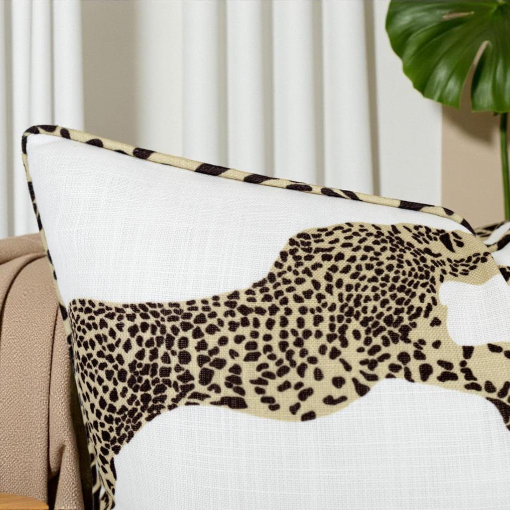 Eurasia Decor Running Leopard Printed Decorative Cushion Cover – Cotton Blend