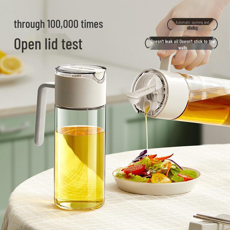 Lightweight Simple Oil Pot with Handle – Detachable, Easy-to-Clean, Automatic Open/Close Kitchen Sauce Bottle