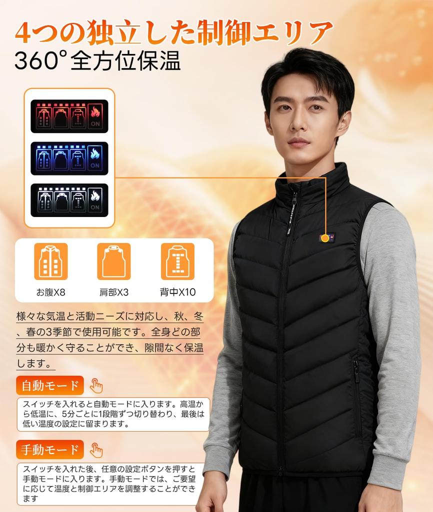 GHDVOP Elektrisch beheizbare Weste, schnelles Aufheizen mit 3 Temperaturstufen, USB, hohe Kälte, schnell, Winter, Handwärmer, perfekt für und Outdoor, Geschenk (21 Punkte, Wärme) Einstellungen,
