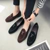 Fashion Luxury Brand Shoes Men Fashion Retro Soft Moccasins Men Loafers High Quality Leather tassel Shoes Mens Flats Driving Shoes