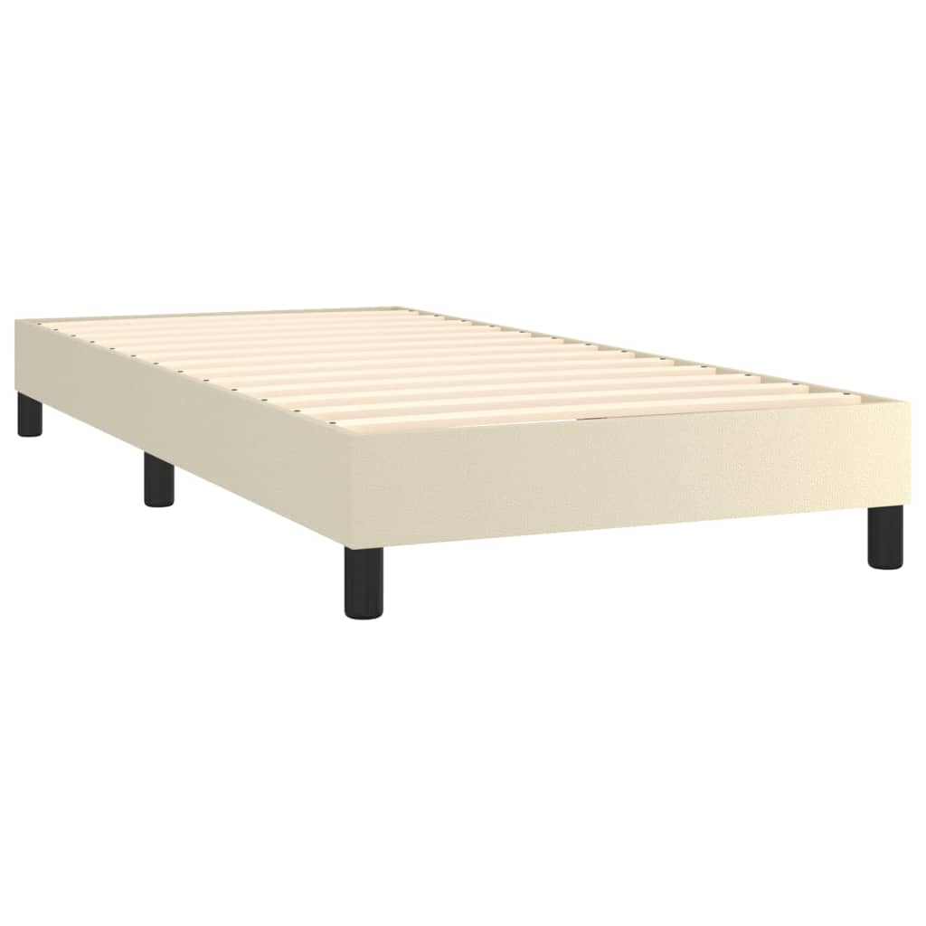 Continental Bed With LED, Mattress, Cream, Eco-Leather 100X200Cm