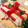 Festive Red Chenille Non-Slip Sofa Cover for All Seasons - New Year & Christmas Style