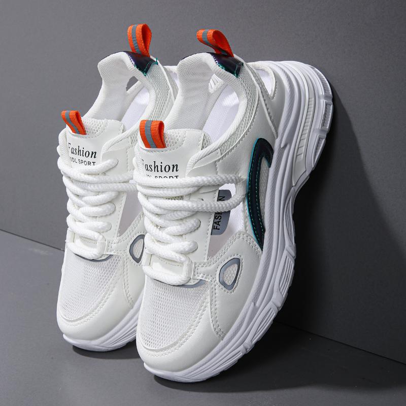 

Женские кроссовки для бега, повседневные, для девочек, для студентов, на платформе, сандалии больших размеров, для увеличения роста EU: 34 белый