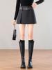 High-Design Slim Wool Blend Half-Skirt High-Waisted A-Line Belted Skort for Women, 2025 Winter Collection.
