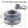 1PCS PVC 1/2"3/4"1"Water Tank Connector Drain Pipe Accessories Aquarium Joints Water Pipe Fittings Thread Adaptor Tank Bulkhead