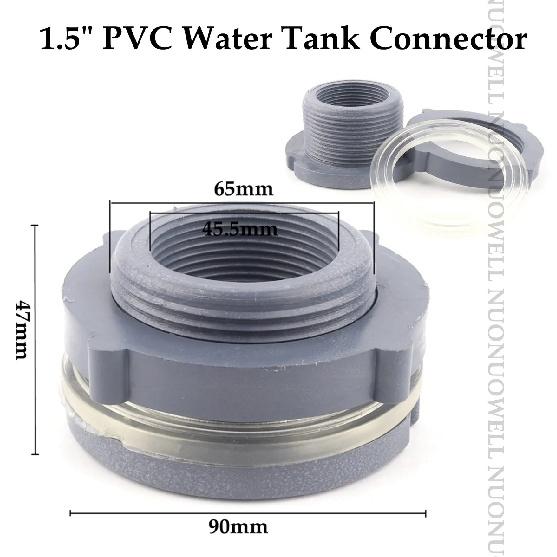 1PCS PVC 1/2"3/4"1"Water Tank Connector Drain Pipe Accessories Aquarium Joints Water Pipe Fittings Thread Adaptor Tank Bulkhead