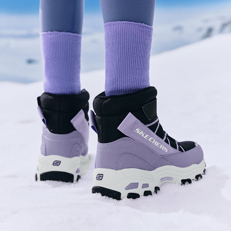 Skechers Girls Slip Resistant Cushioning Abrasion Resistant Breathable High Top Outdoor Shoes Lavender Kids' 664200L-BKLV