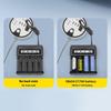 Battery Charging Station 4CH for NiMH NiCD 18650 21700 Batteries Charging Base with Real Time Monitoring System