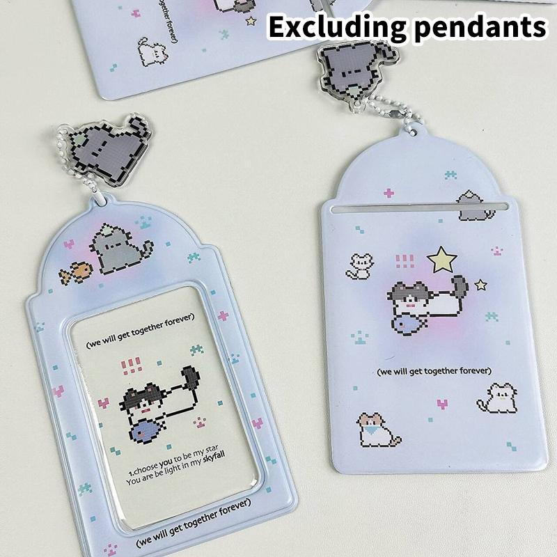

Милый мультяшный котик держатель для фотокарточек модный креативный декор альбом для фото айдолов защитные рукава подвеска чехол для хранения карточек