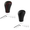 Gear Knob Aluminum Alloy PU Leather with 4 Adapters 8mm 10mm 11mm 12mm Manual Er Transmission