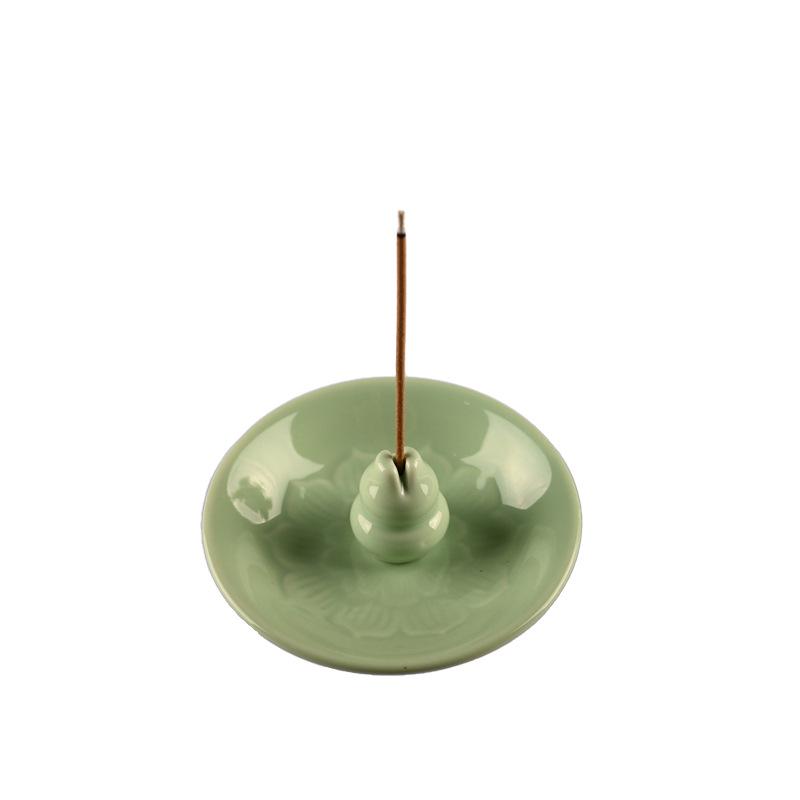 Blue-Green Portable Porcelain Incense Holder for Stick Incense - Ceramic Burner for Home and Indoor Use