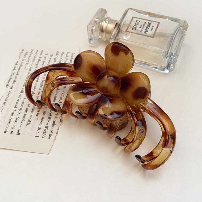 1pc Acid Leopard Print Claw Clip Large Size High-end Feeling Hair Clip for Women Rear of Head Bun Shark Clip Hairpin Headpiece