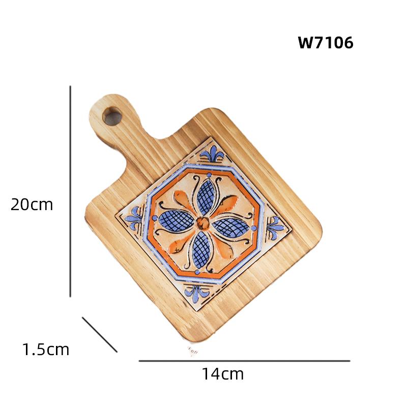 European-Style Wood-Patterned Ceramic Heat-Resistant Mats High-Temperature Resistant Kitchen Placemats Insulated Pot Mats