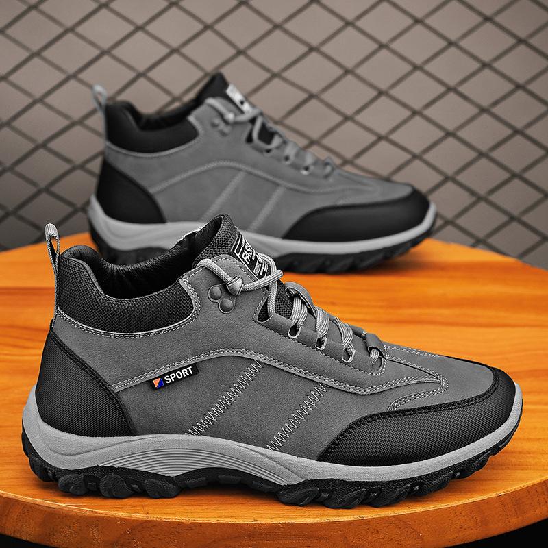 

Мужская обувь 2024 новая летняя повседневная спортивная обувь с высоким верхом мужская уличная трудовая страховка рабочая альпинистская износостойкие ботинки Мартин 45 темно-серого