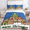 3pcs Christmas Capybara Bedding Set - 1 Duvet Cover + 2 Pillowcases(Core Not Included), Machine Washable Polyester yy251216160