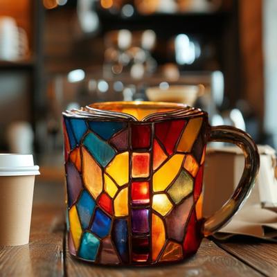 3D Book-Shaped Coffee Mug with Spoon Hand-Painted Book Mug Retro Novel Inspired Mug Hot Cold Brews Cup Gifts for Book Lovers Office