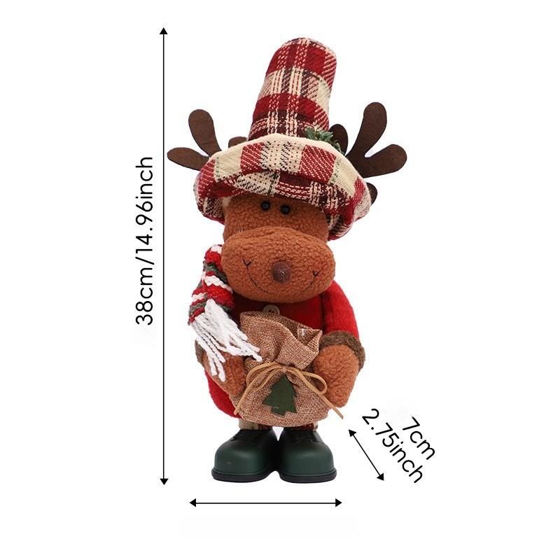 

High-Quality 14.9inch Gunny Burlap Top Hats Standing Figures Christmas Ornaments Dolls Santa Claus Snowmen Home Decor