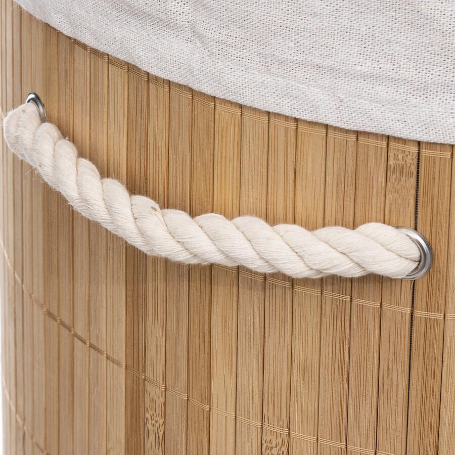 Bamboo Round Laundry Basket 48L