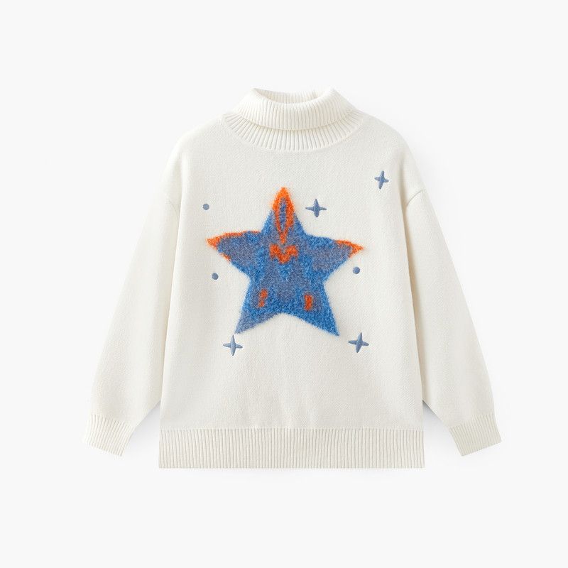 Mqd Children's Clothing Boys' Turtleneck Sweater 2025 Winter New Style Children's Knitwear for Older Kids Thickened Wool