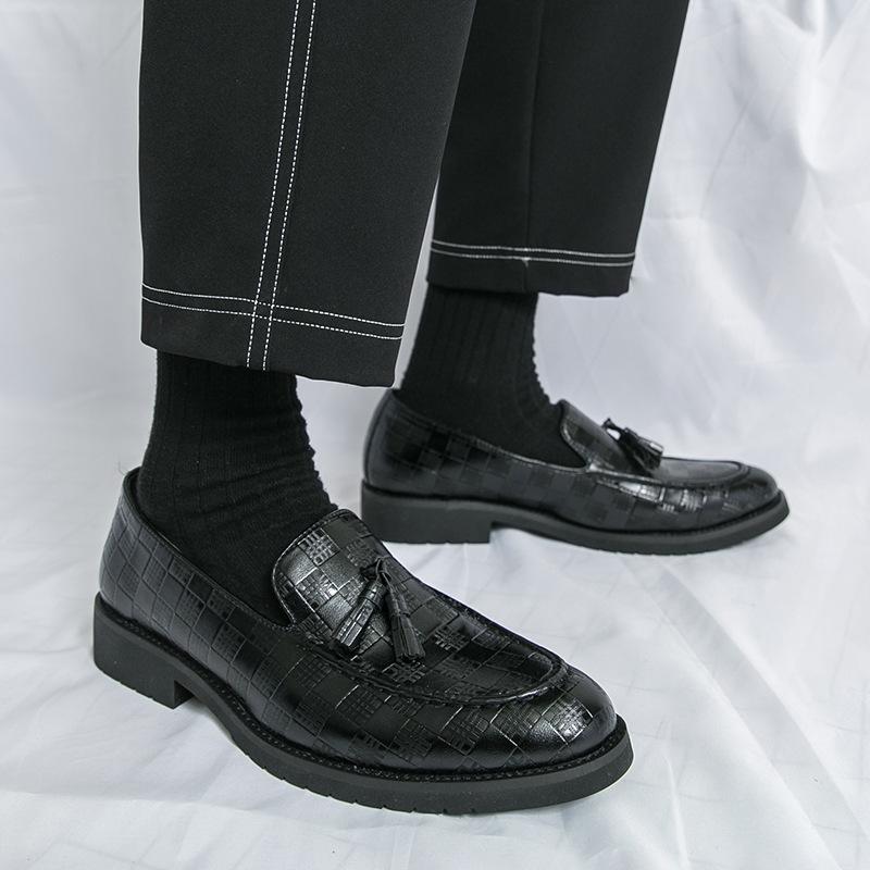 Męskie Mokasyny Skórzane z Frędzlami Duży Rozmiar - Codzienne Wsuwane Buty do Jazdy