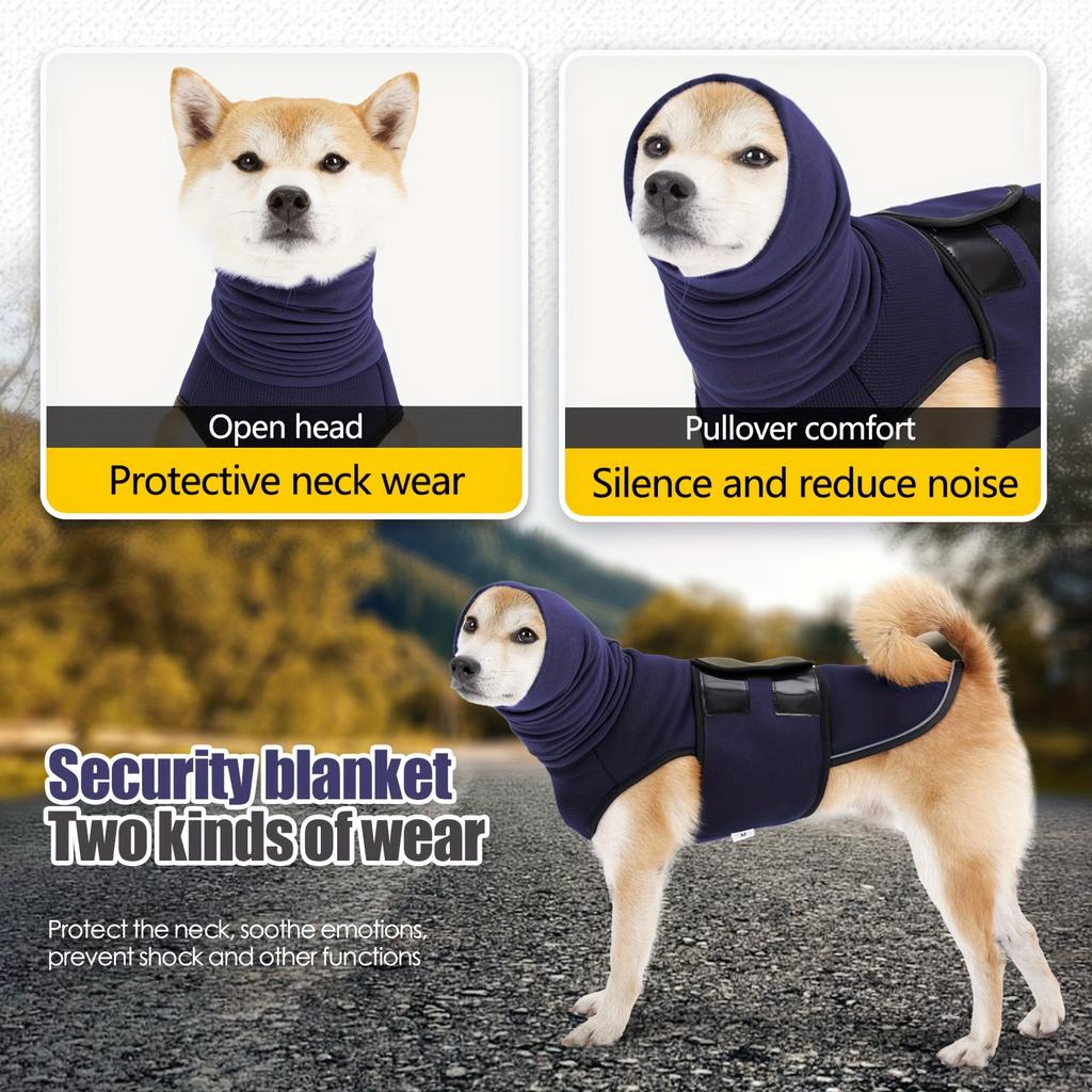 Dog Calming Vest, Reflective Comfort Jacket for Small and Medium Dogs, Anxiety Relief Vests Suitable ForThunderstorm Fear and Anxiety Hooded Clothing