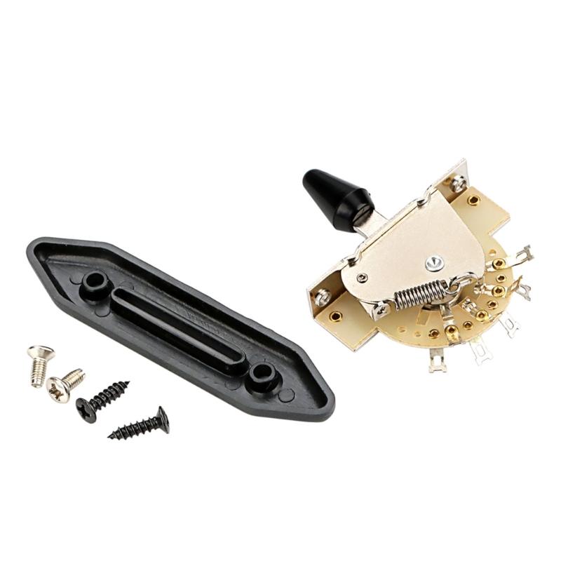 Guitar 5 Way Toggle Switches Replacement Electric Guitar Pickup Selector Switch with Switch Plate Guitar Accessories
