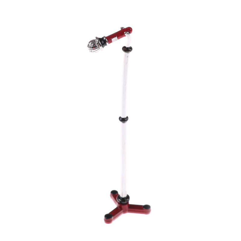 New Arrival 1Set Cute Mini Metal Microphone, Doll Musical Instrument Model 1:12 Dollhouse Miniature Furniture Accessories