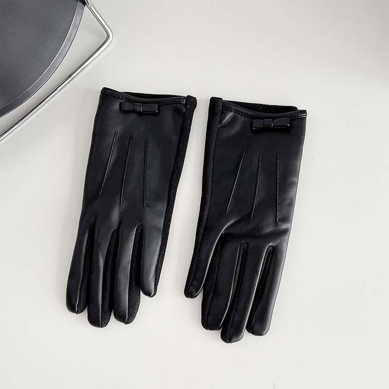 Новые кожаные перчатки-митенки для женщин, зимние, для улицы, для езды на велосипеде, теплые, морозостойкие, однотонные, перчатки с ощущением высокого качества