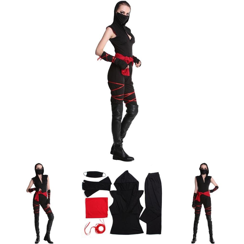 Stilvolles Damen Ninjago Kostüm mit Kapuzenshirt für Karneval und Partys