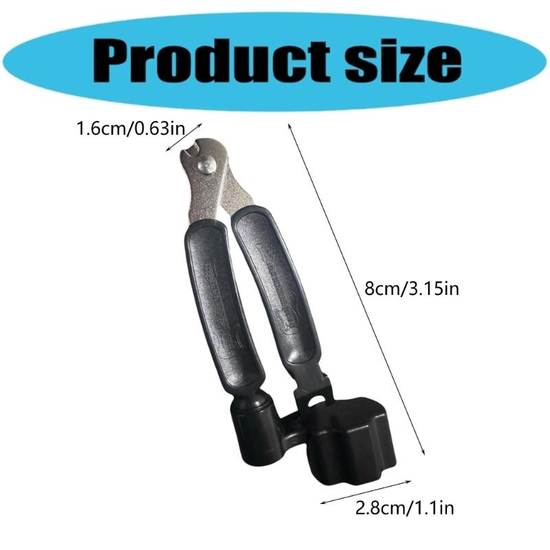 3 In 1 Guitar String Pegs Tuner Winder Tool String Cutter and Bridge Pin Puller Guitar Tool for Repairing Restringing