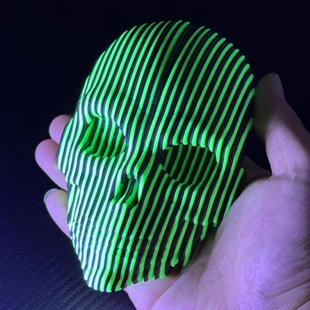 3D tištěné luminiscenční kvantové svítící masky lebky pro úlevu od úzkosti, svítící ve tmě fidget stolní dekorace, unikátní gotická domácí ozdoba