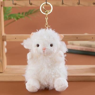 1 Pièce Mignonne Mouton Peluche Pendentif Porte-clés Kawaii Agneau Animal en Peluche Charme de Sac Peluche Douce Pendentif de Sac à Dos Porte-clés Cadeau de Collection